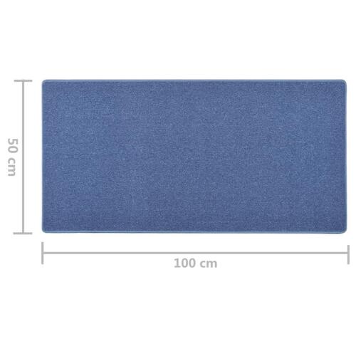 Tæppeløber 50x100 cm blå