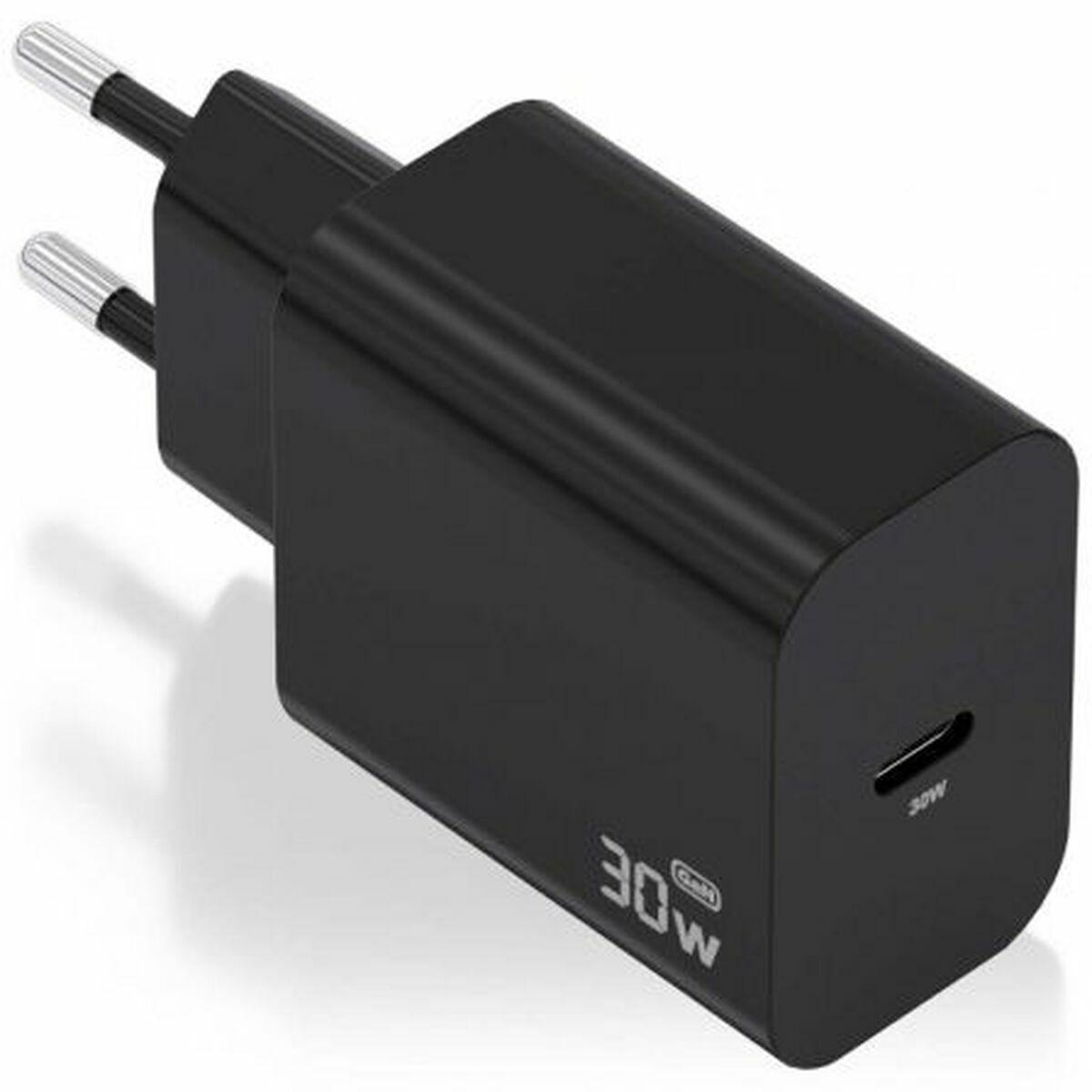 Aisens A110-0941 vægoplader - USB‑C, Sort, 30 W GaN
