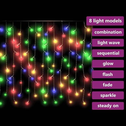 LED-lysgardin 10 m 400 LED'er 8 funktioner farverigt lys