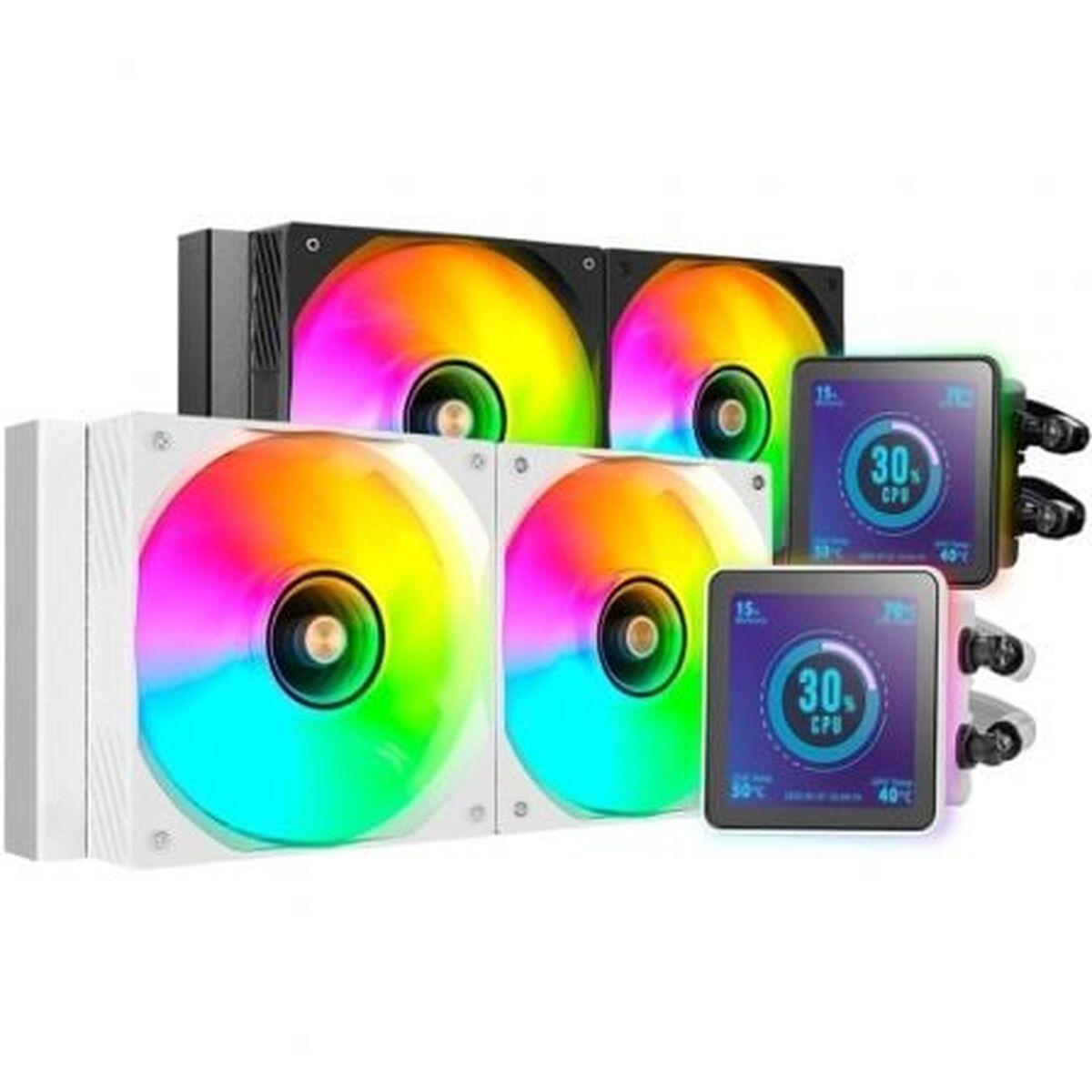 Mars Gaming MLVISIONPRO240W CPU-køler - 240 mm AIO, hvid, ARGB