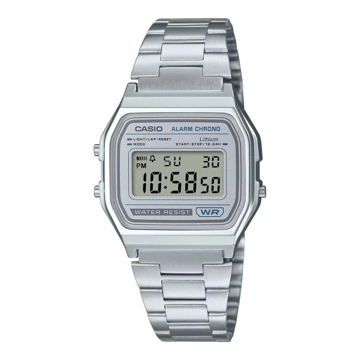 Casio A158WEA-7EF herreur - sølvfarvet armbåndsur 33 mm