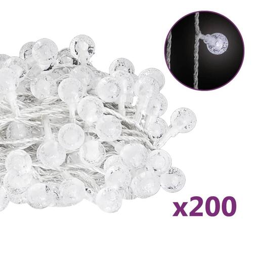 Fairy lights-lyskæder 20 m 200 LED'er 8 funktioner kold hvid