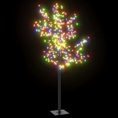Juletræ 180 cm 200 LED'er kirsebærblomst farverigt lys