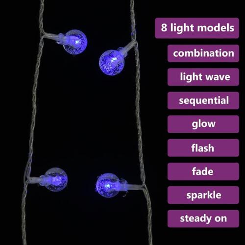 Fairy lights-lyskæder 20 m 200 LED'er 8 funktioner blå