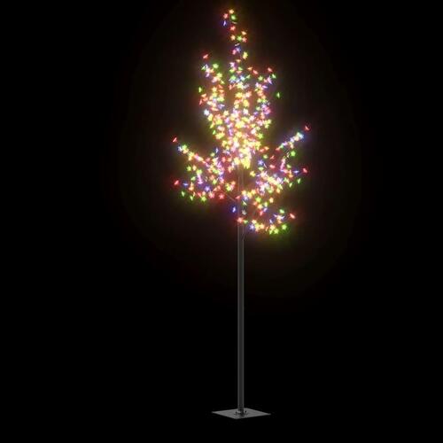 Juletræ 220 cm 220 LED'er kirsebærblomst farverigt lys