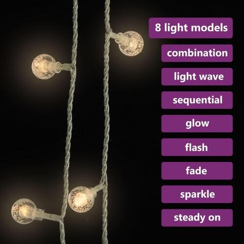 Fairylights-lyskæder 40 m 400 LED'er 8 funktioner varm hvid