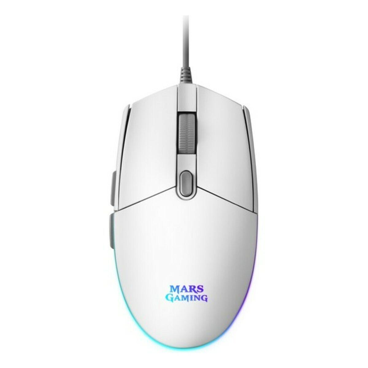 Mars Gaming MMG gaming‑mus - hvid, 3200 DPI, RGB