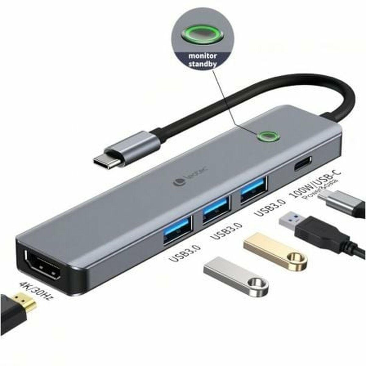LEOTEC LEDS05 USB-C dockingstation med HDMI og 100 W PD
