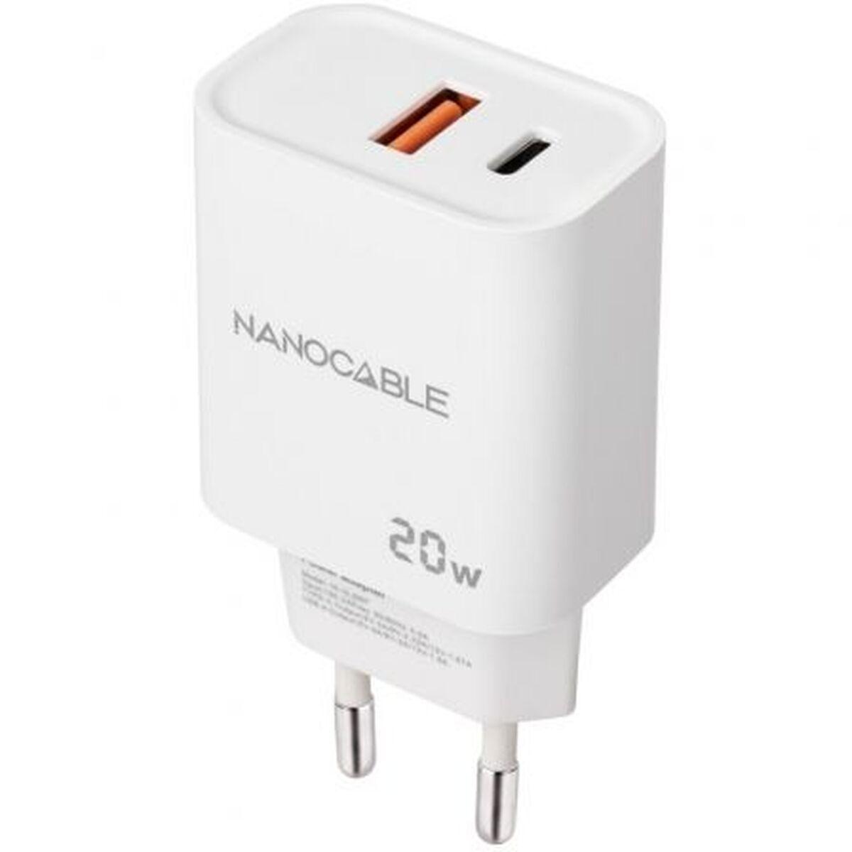 NANOCABLE 10.10.2007 vægoplader - 20 W, hvid, USB-A + USB-C