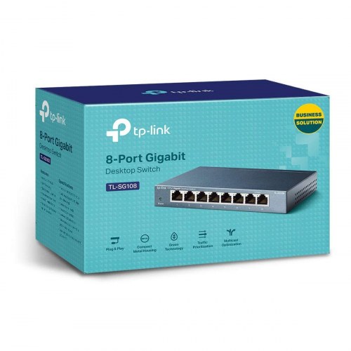 TP-Link TL-SG108 - 8-ports gigabit netværksswitch til desktop