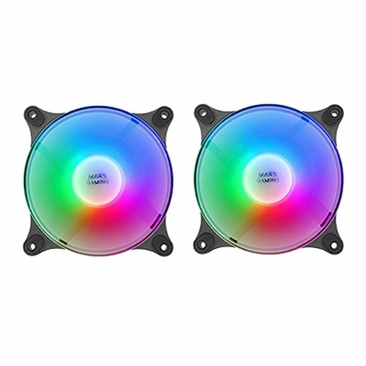 Mars Gaming MF-DUO 120 mm dobbelt kabinetblæser med FRGB