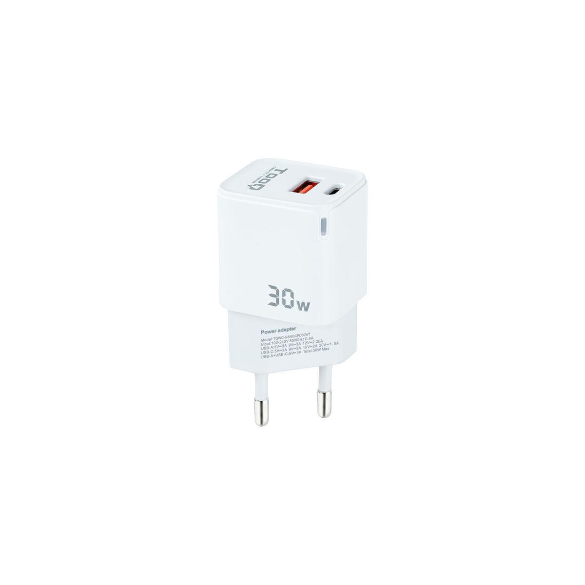 TooQ TQWC-GANQCPD30WT vægoplader 30 W - hvid