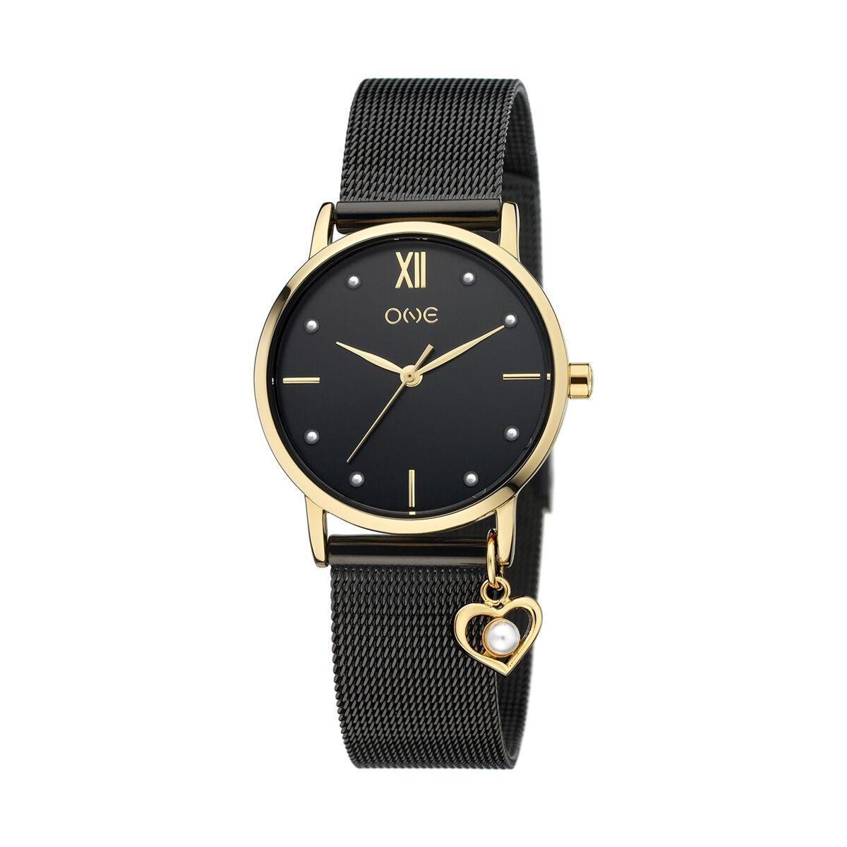 ONE OL9764PP51L dameur - armbåndsur i elegant guld/sort