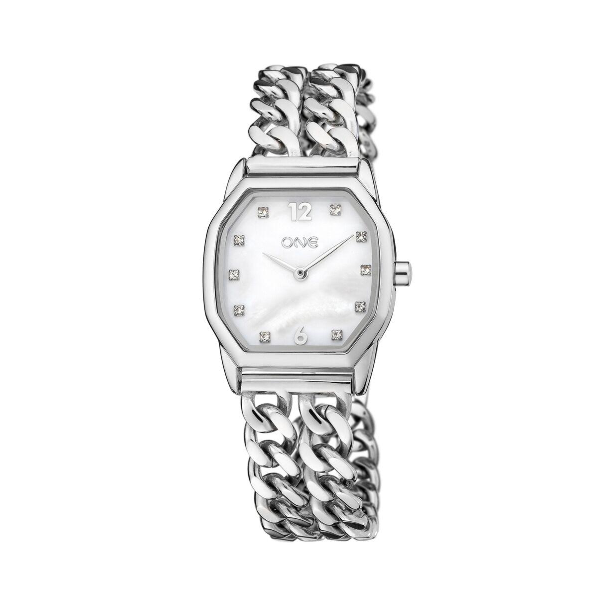 ONE OL9774SS51L dameur - armbåndsur til kvinder i sølvlook