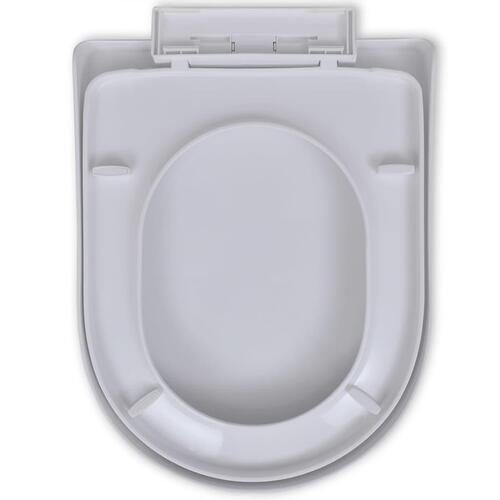 Toiletsæder med soft close-låg 2 stk. plastik hvid