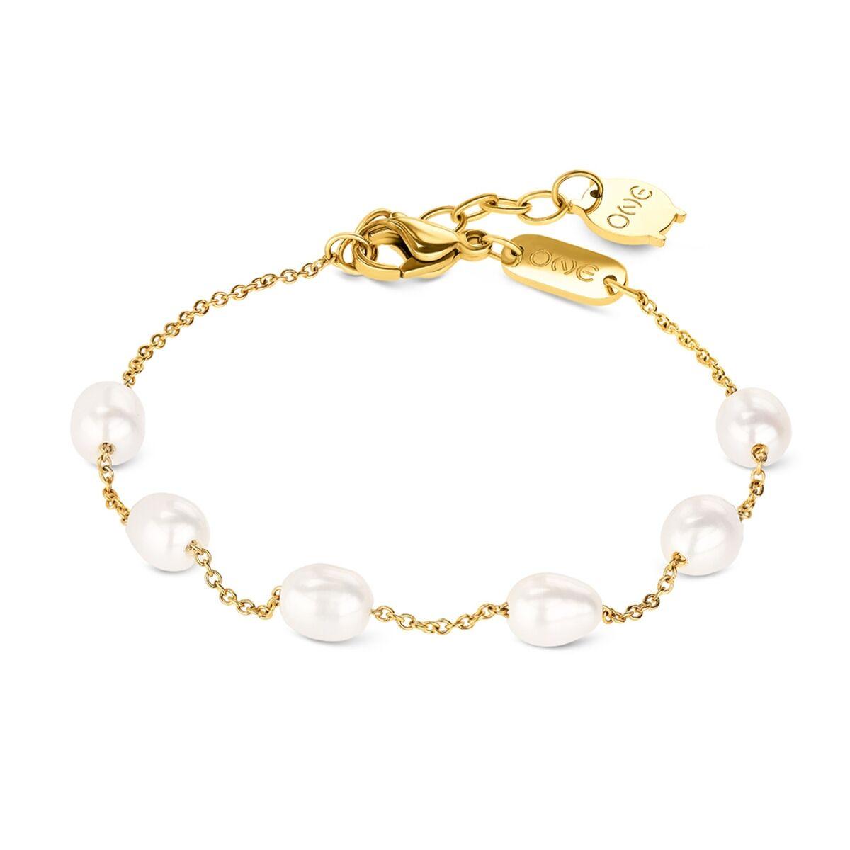 One Jewels OJRB05D armbånd til kvinder - gylden kæde med perler