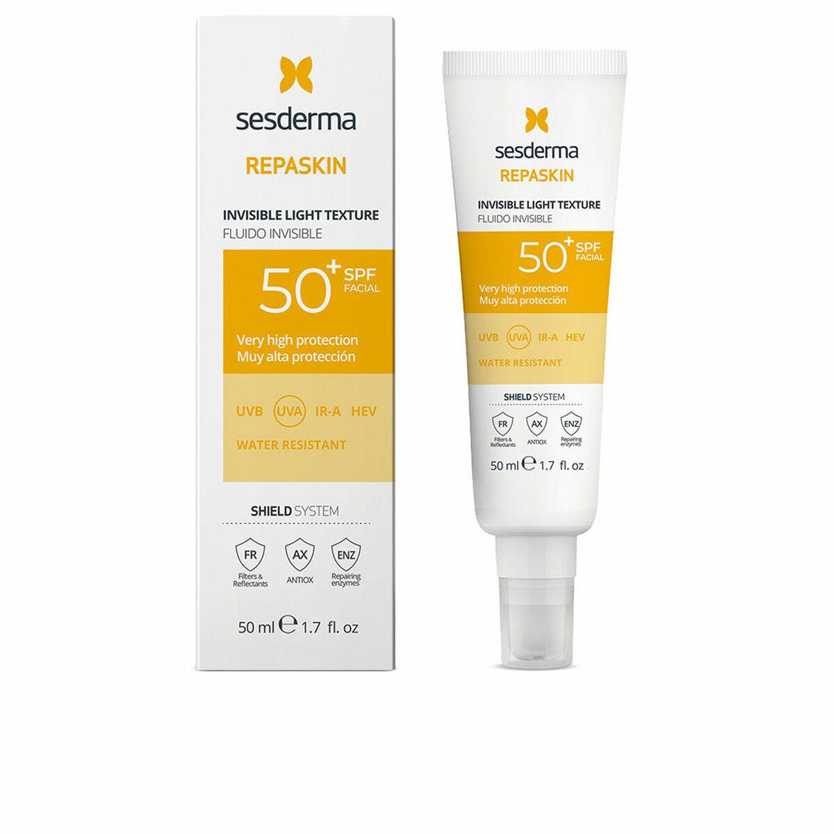 Sesderma Repaskin solcreme til ansigt SPF 50+ - usynlig let væske 50 ml