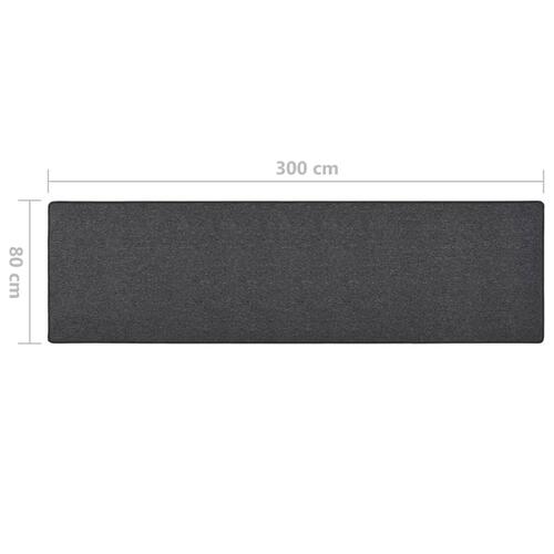 Tæppeløber 80x300 cm antracitgrå
