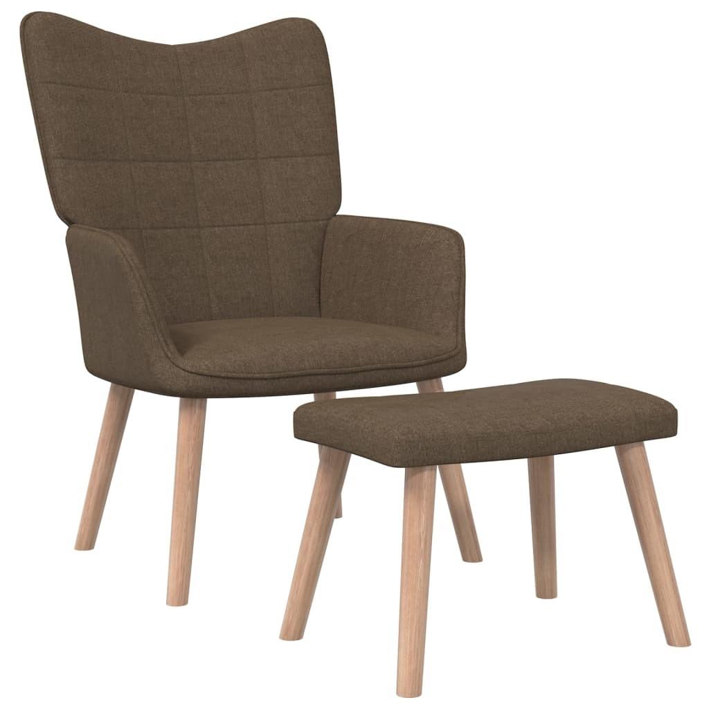 Lænestol med fodskammel 62x68,5x96 cm stof brun