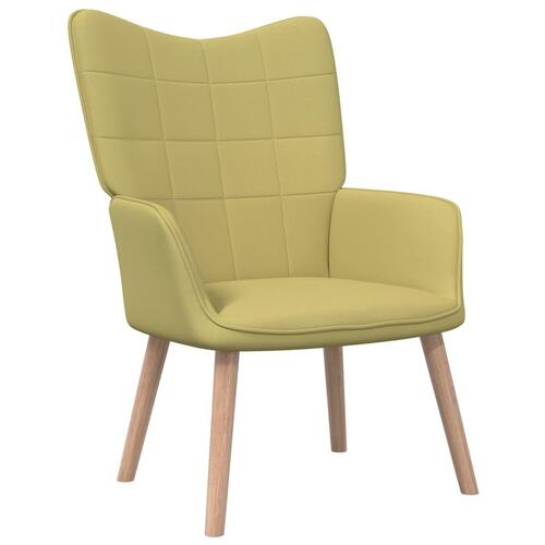 Lænestol med fodskammel 62x68,5x96 cm stof grøn
