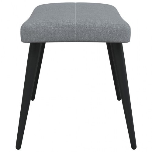 Lænestol med skammel stof lysegrå