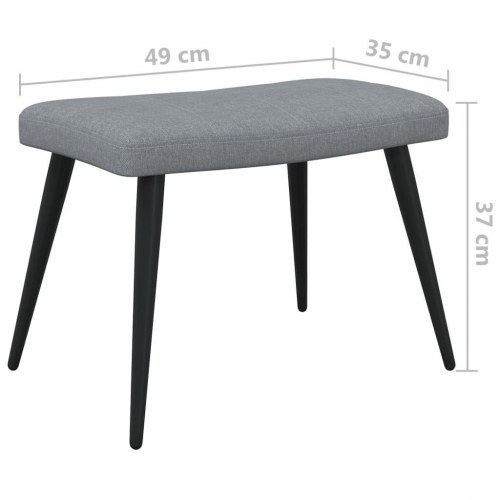 Lænestol med skammel stof lysegrå