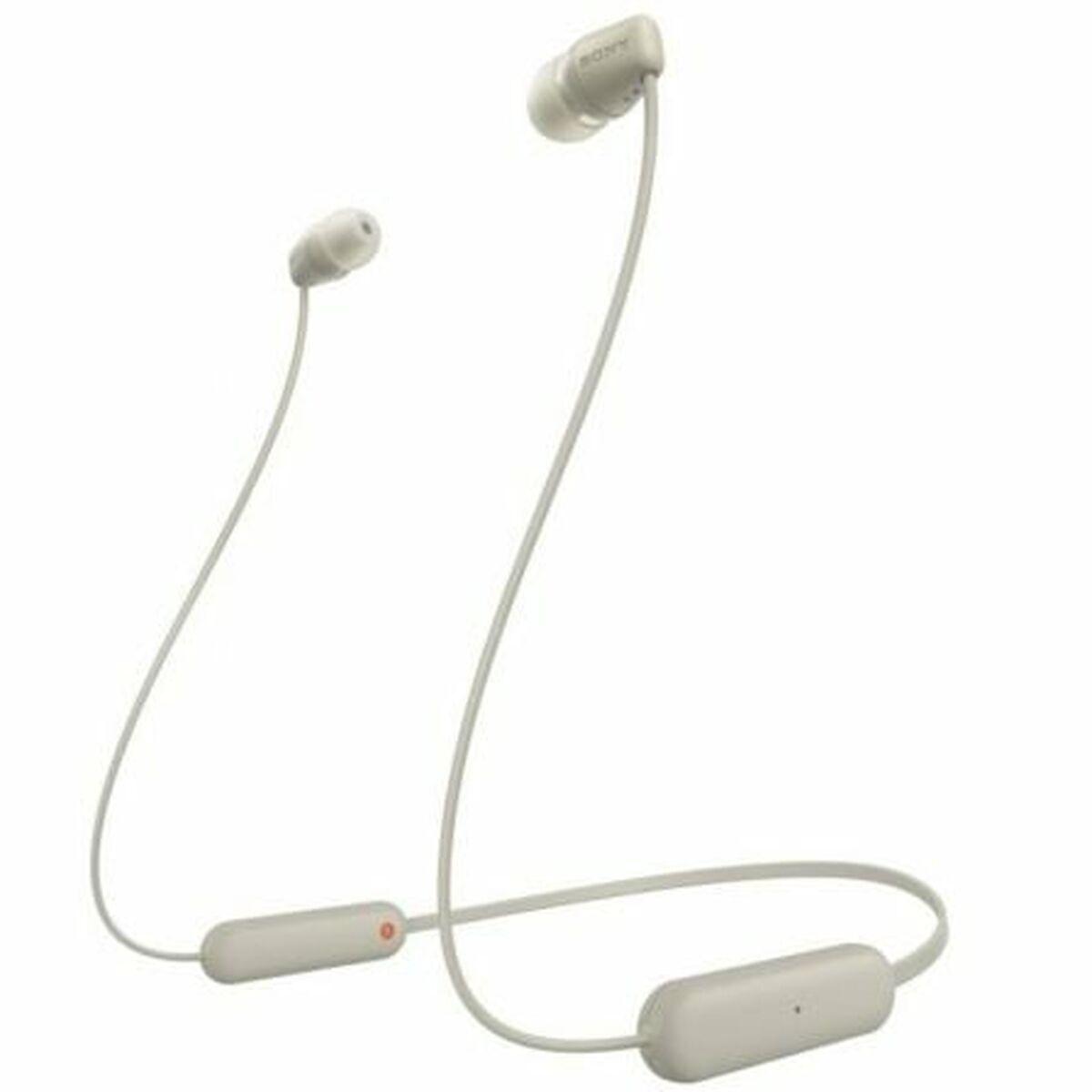Sony WI-C100 trådløse in-ear hovedtelefoner - Beige/Grå billede
