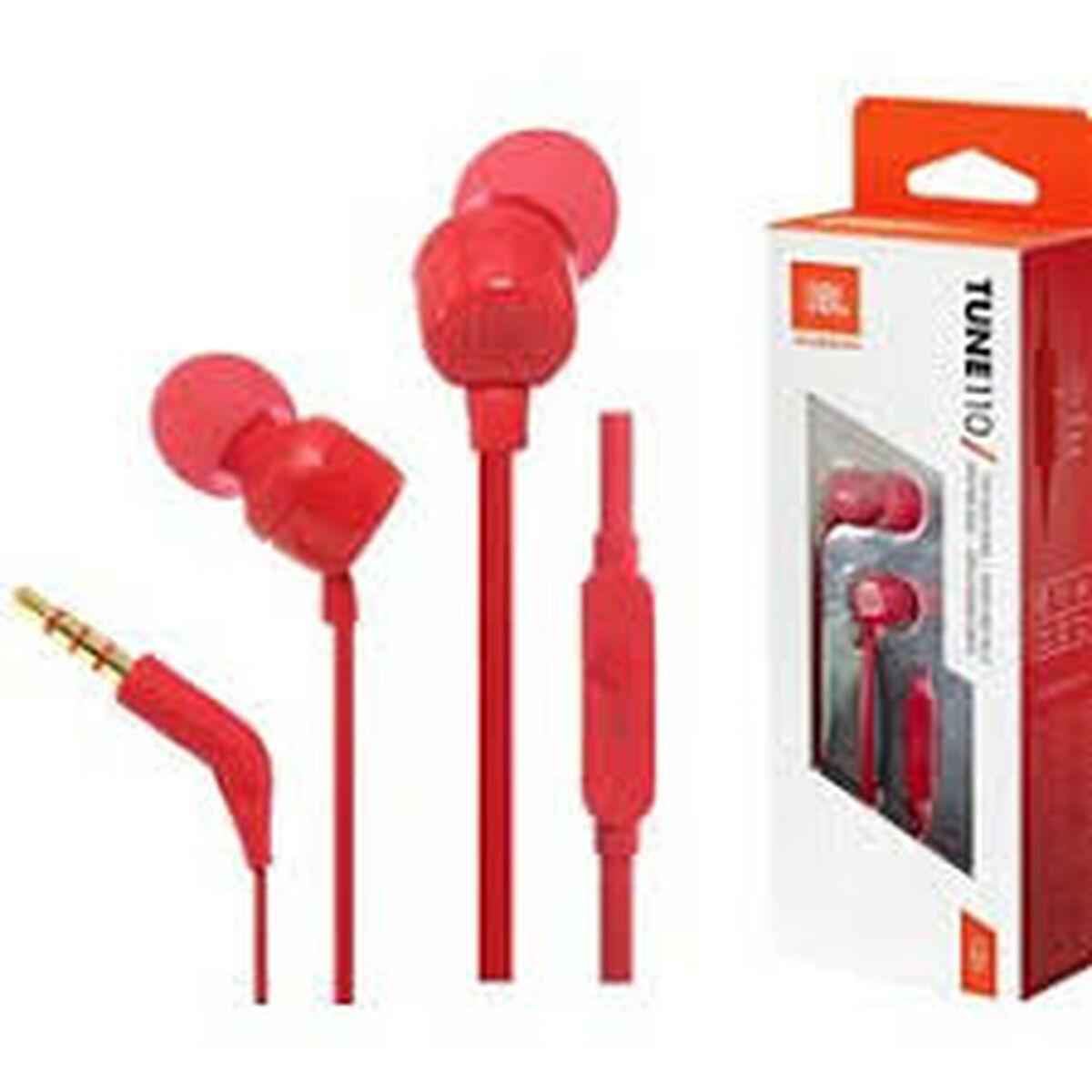 JBL T110 in-ear høretelefoner med mikrofon - Rød