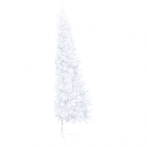 Kunstigt halvt juletræ med fod 150 cm - hvid
