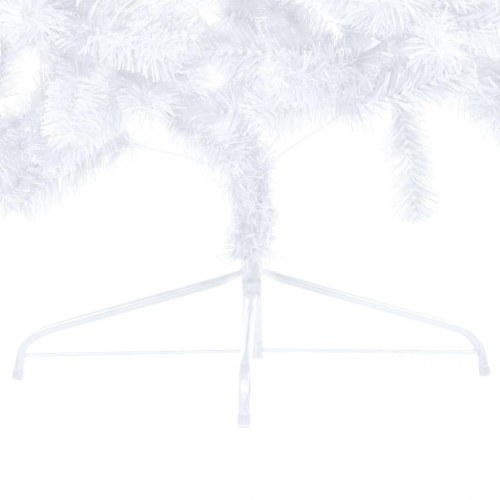 Kunstigt halvt juletræ med fod 150 cm - hvid