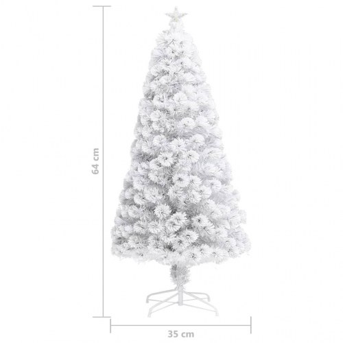 Kunstigt juletræ med lys 64 cm fiberoptisk hvid
