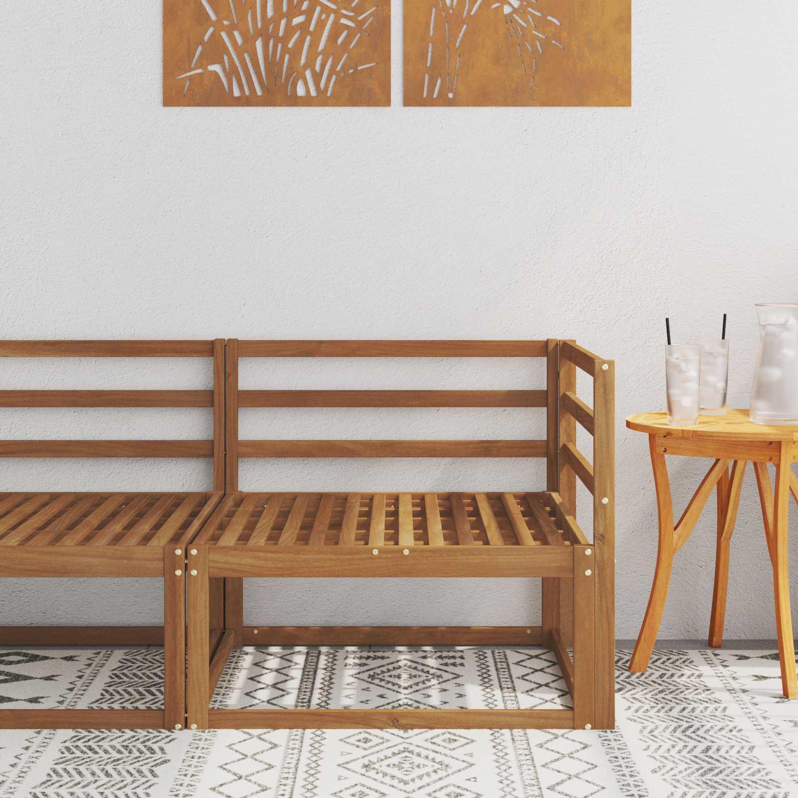 Udendørs 79 X 79 X 37 Cm - Naturfarvet / Hjørnesofa