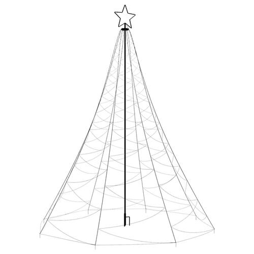 Juletræ med metalstolpe 1400 LED er5' m varmt hvidt lys
