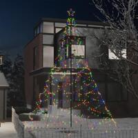 Juletræ med metalstolpe 1400 LED'er 5 m flerfarvet lys
