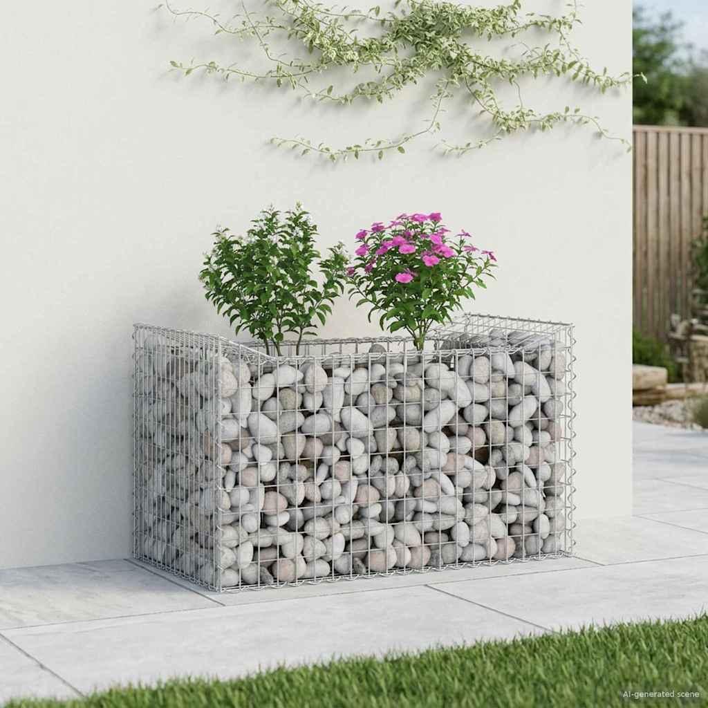 Gabion højbed Sølv 50 x 100 x 60 cm Galvaniseret stål