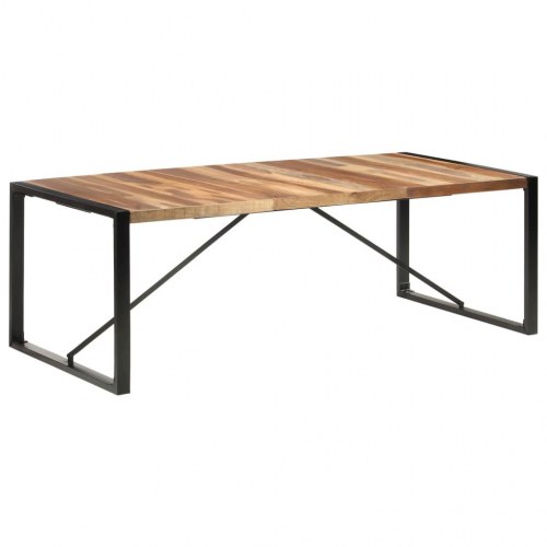 Spisebord i massivt træ - 220 × 100 × 75 cm, industriel stil