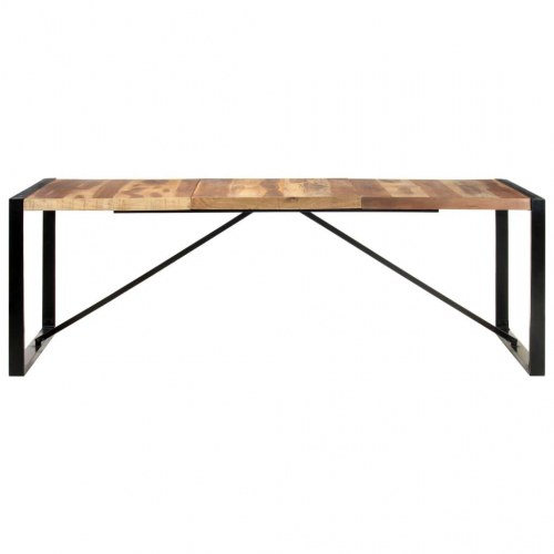 Spisebord i massivt træ - 220 × 100 × 75 cm, industriel stil