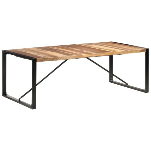 Spisebord i massivt træ - 220 × 100 × 75 cm, industriel stil