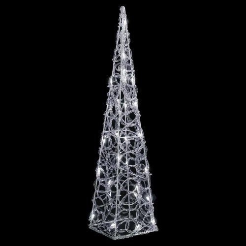 Dekorativ LED-lyskegle 60 cm akryl kold hvid