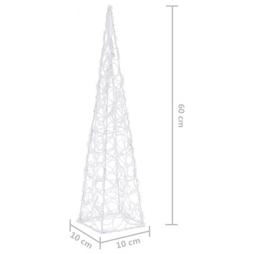 Dekorativ LED-lyskegle 60 cm akryl kold hvid
