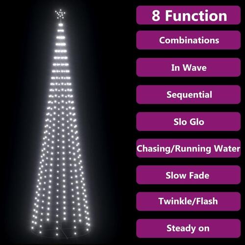 Kegleformet juletræ 100x360 cm 400 LED'er kold hvid