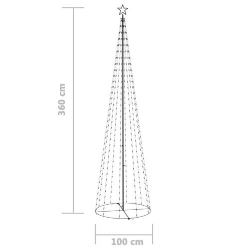 Kegleformet juletræ 100x360 cm 400 LED'er kold hvid