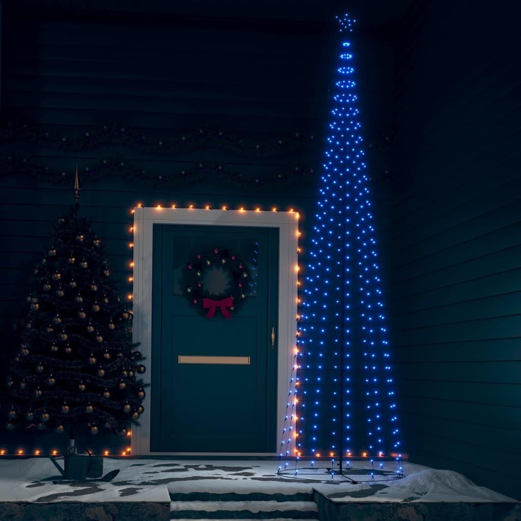 Lysende kegletræ 100x360 cm 400 LED'er blåt lys