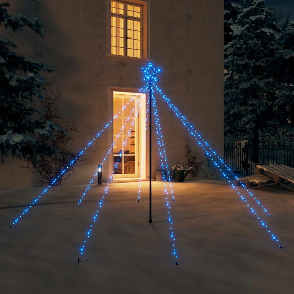 Lysende juletræ 2,5 m 400 LED'er inde/ude blåt lys