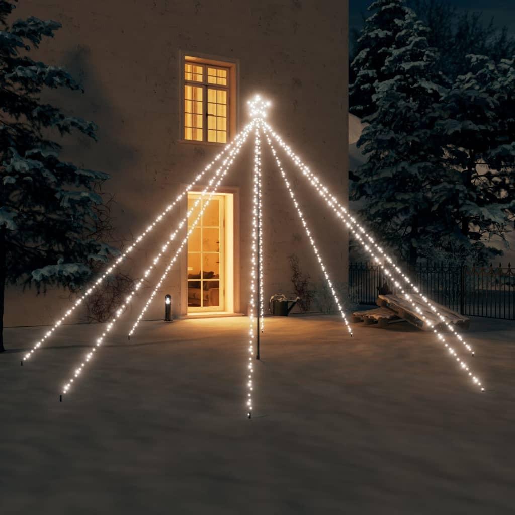 Lysende juletræ 3,6 m 576 LED'er inde/ude koldt hvidt lys
