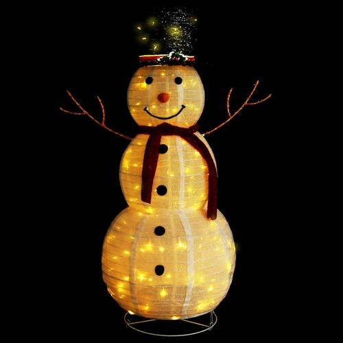 Dekorativ snemand med LED-lys 120 cm luksuriøst stof