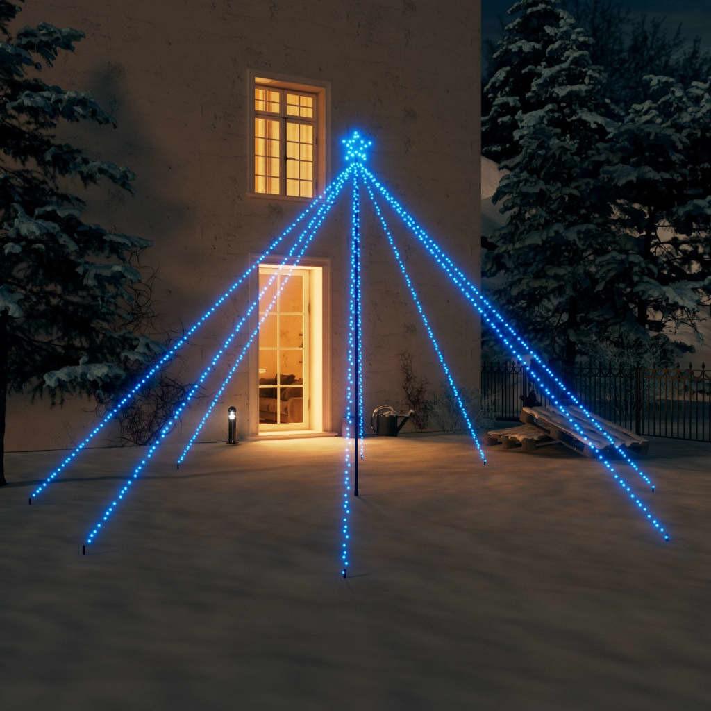 Lysende juletræ 3,6 m 576 LED'er inde/ude blåt lys