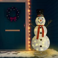 Dekorativ snemand med LED-lys 180 cm luksuriøst stof