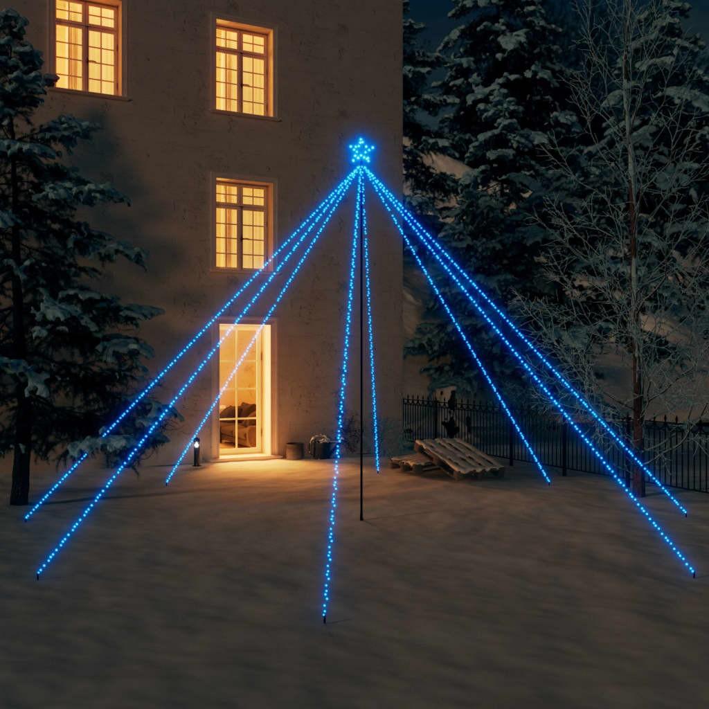 Lysende juletræ 5 m 800 LED'er inde/ude blåt lys