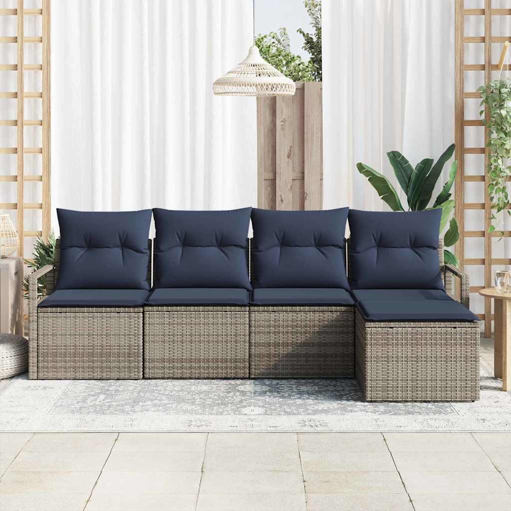 Sofa Sæt 5 stk Grå polyrattan